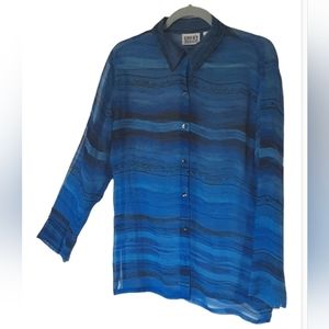 CHICO'S Design 100%Silk Tailored Top‎
